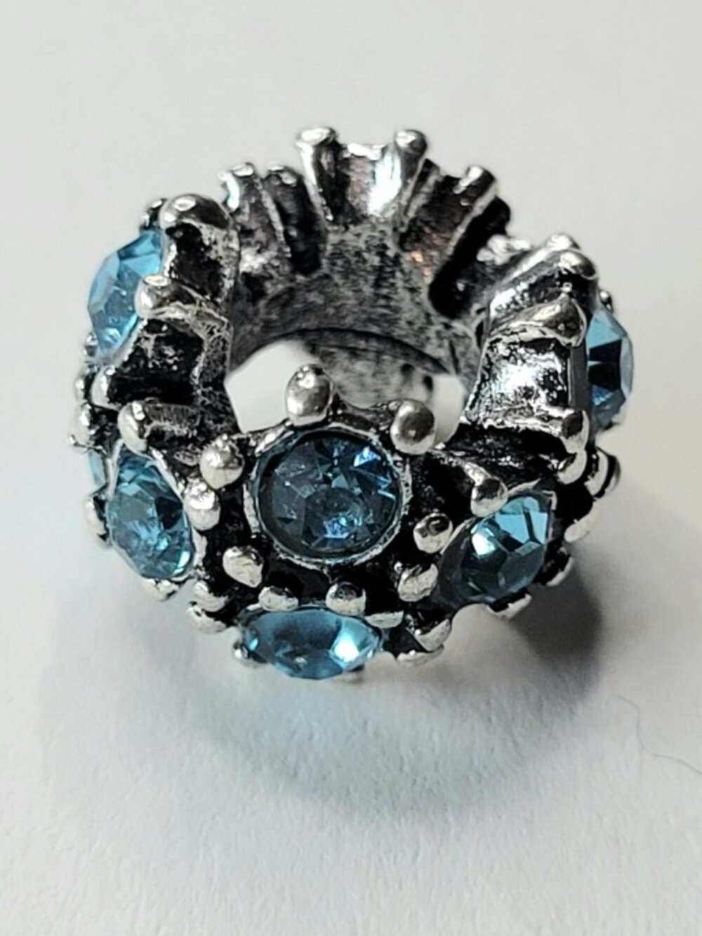 New Stunning For Pandora Bracelet Charm Bead Large Blue Rhinestone Starburst - Picture 2 of 6